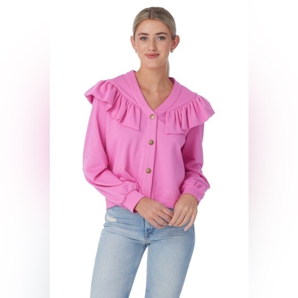 Crosby by Mollie Burch Karrington Cardigan in Fuchsia Size XS - Picture 1 of 9